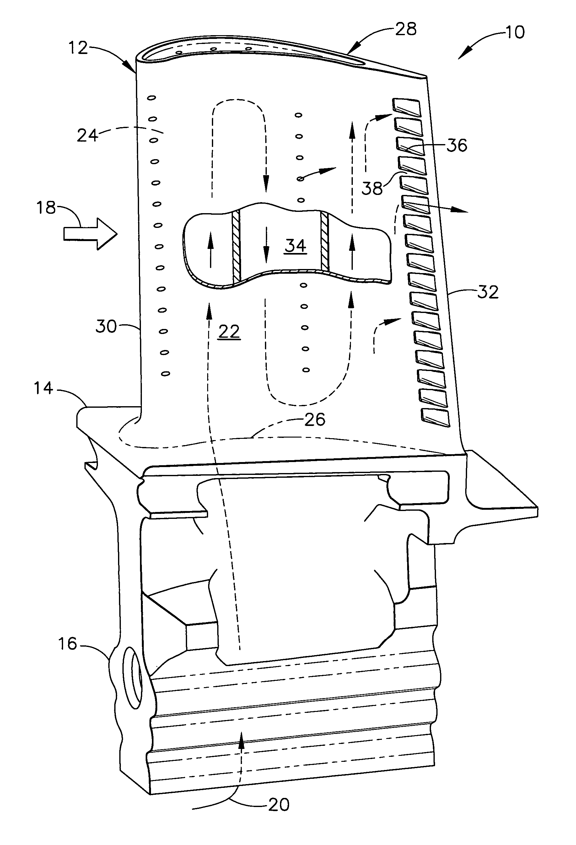 Stepped outlet turbine airfoil