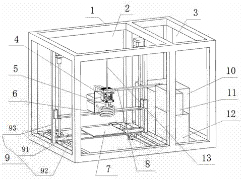 3D (three-dimension) printer for printing vitreous body and printing method