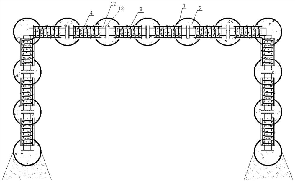 Semi-fabricated pipe curtain structure and construction technology based on steel-concrete connection