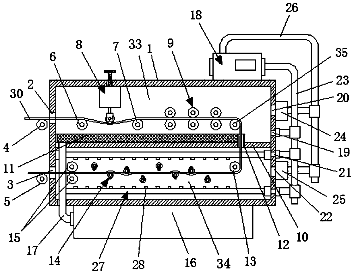 Rapid dewatering device for printing and dyeing processing