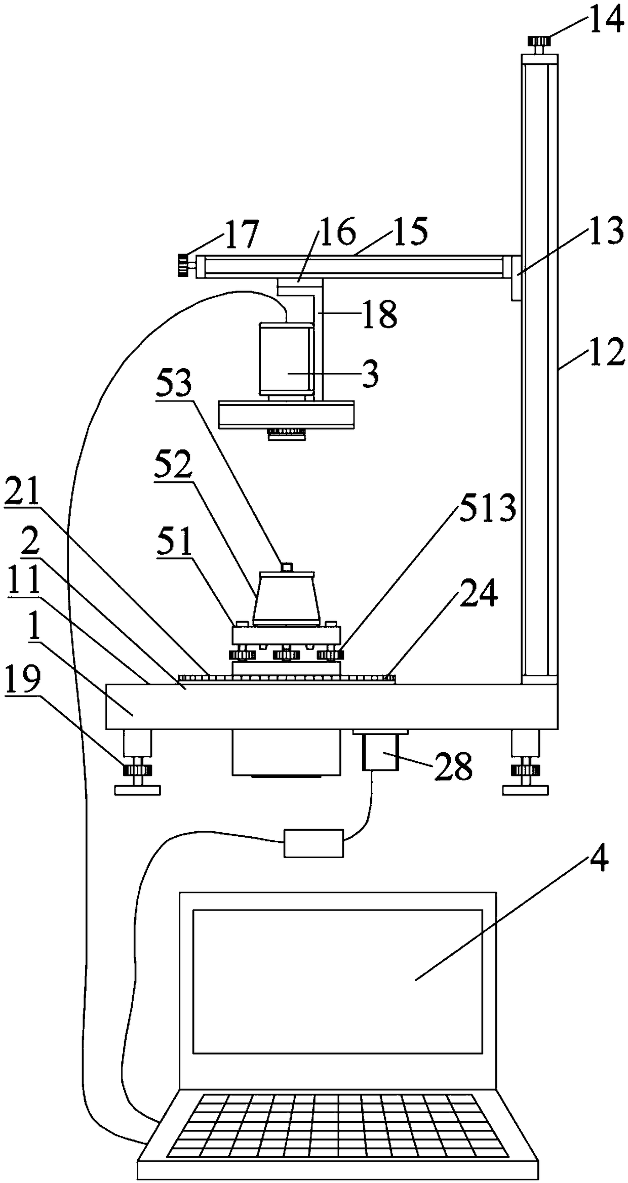 Measurement device for coaxiality error of multi-stage rotating body and measurement method