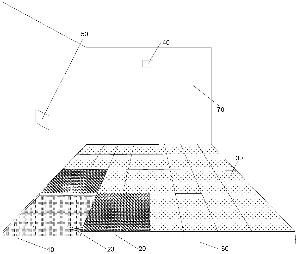 Composite material floor heating plate