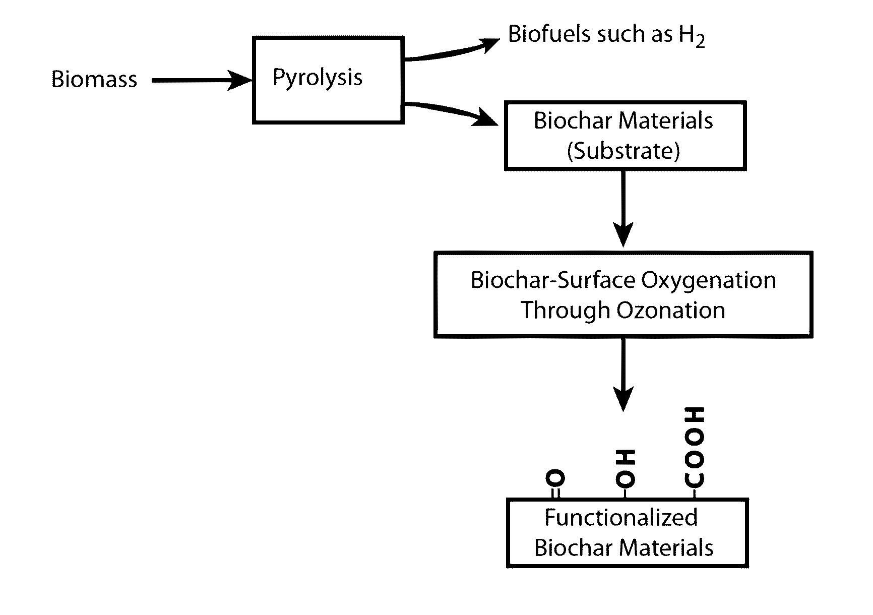 Ozonized biochar compositions and methods of making and using the same