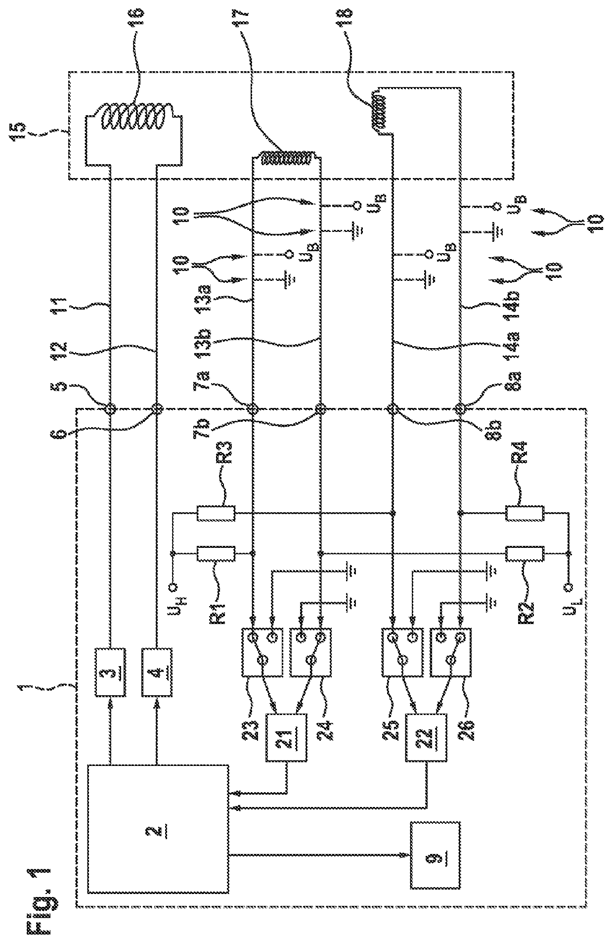 Method and circuit for detecting a short circuit of the sine or cosine receiver coil of a resolver