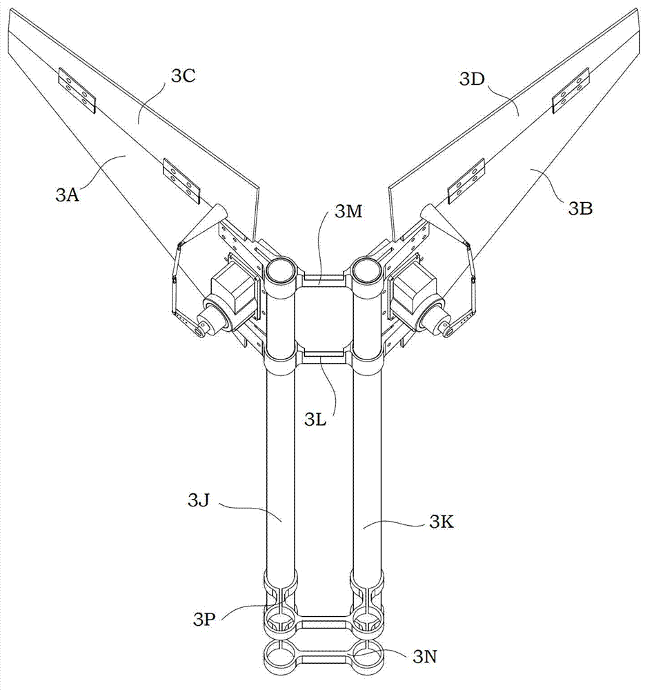 V-shaped empennage device suitable for sea and air across amphibious unmanned aerial vehicle