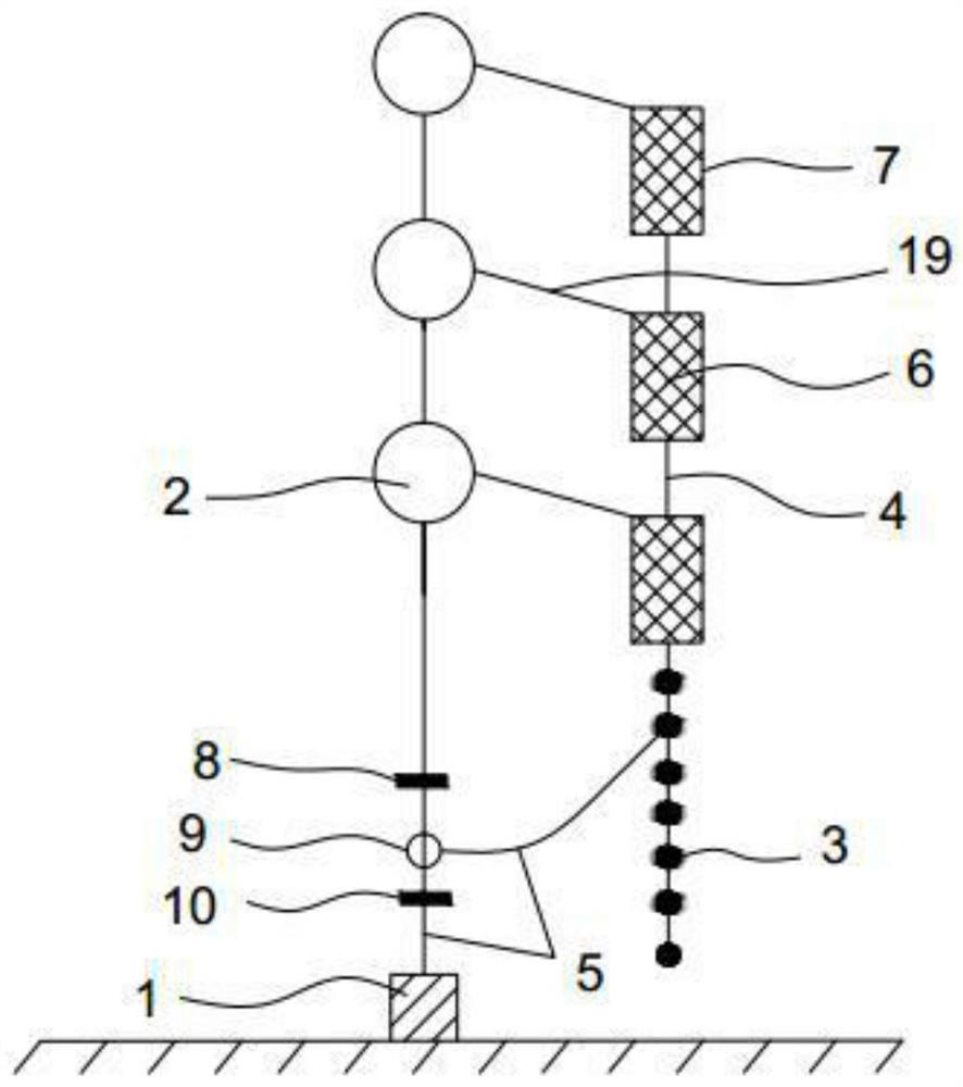 A pull-type layered artificial flexible floating fish reef