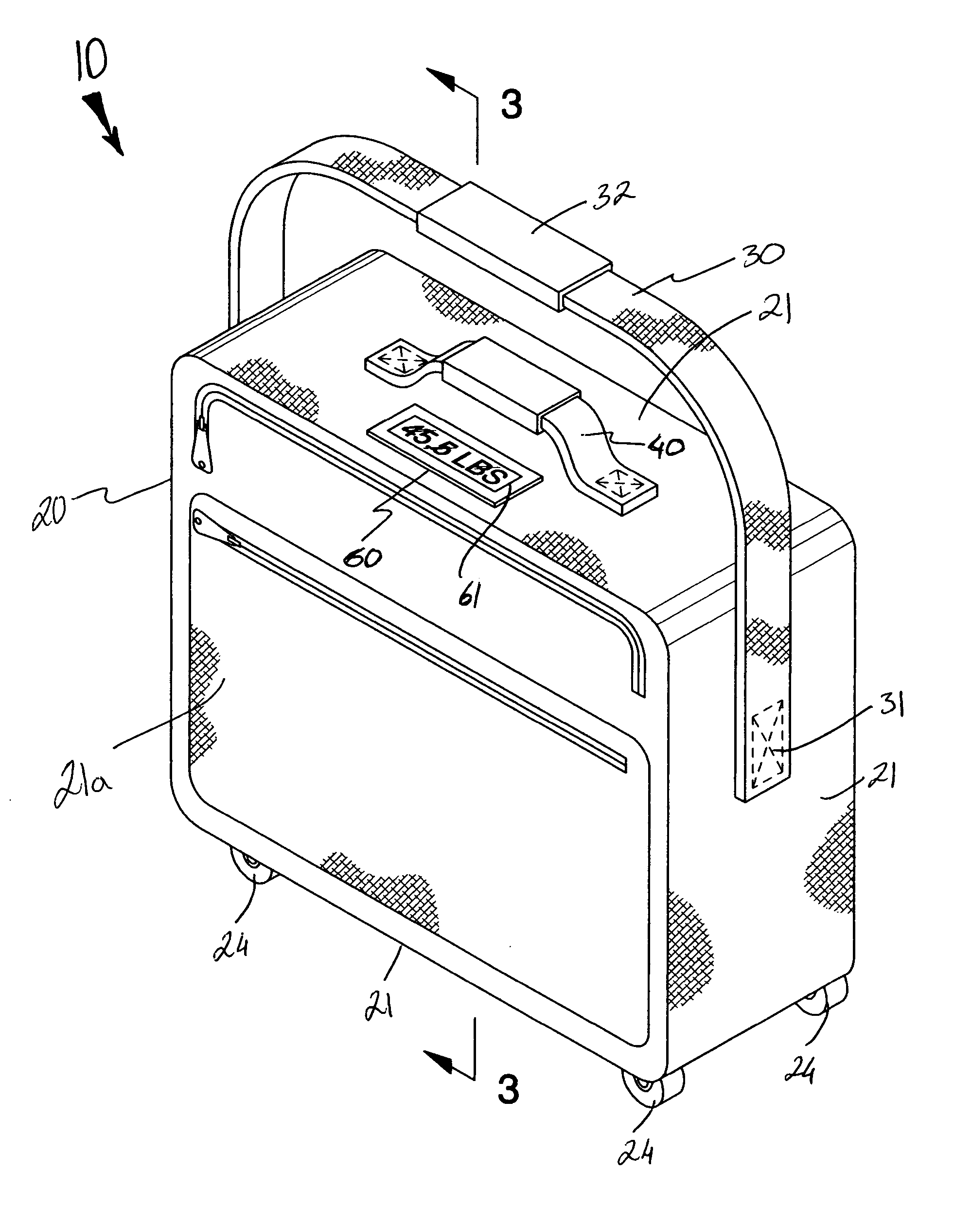 Combined suitcase and weighing scale