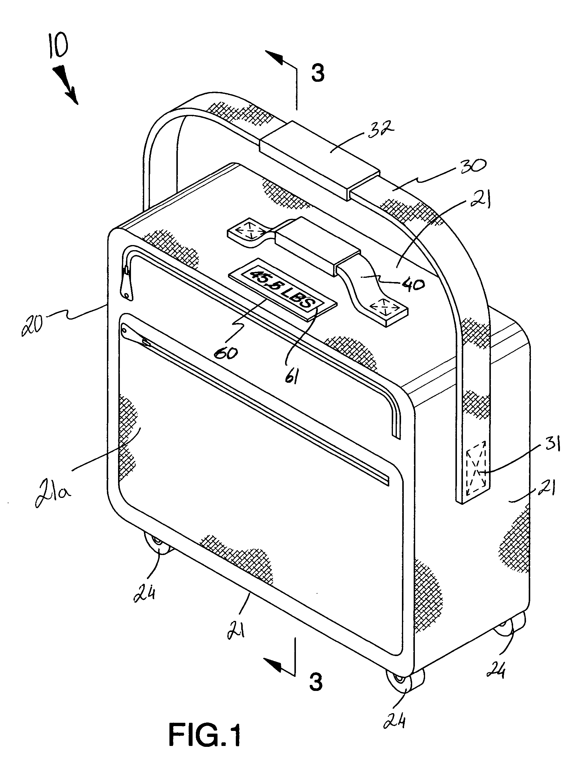 Combined suitcase and weighing scale