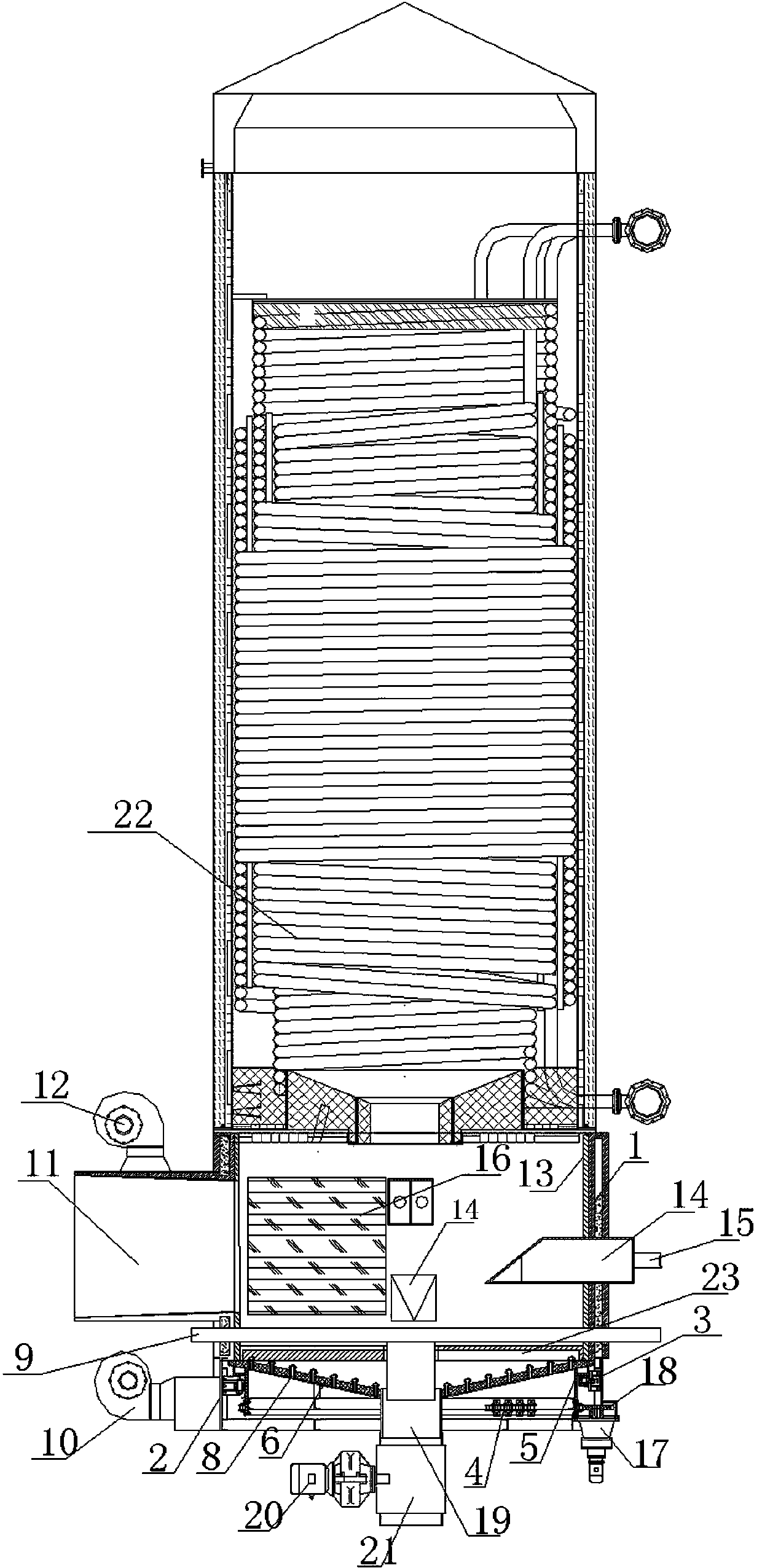 Straw boiler capable of removing coke in the furnace body