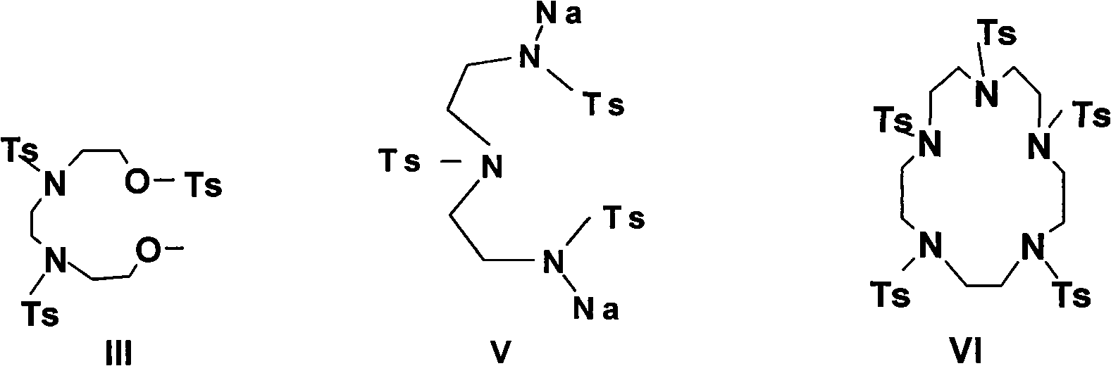 Para-thiocyano benzyl five-nitrogen heterocyclic ring tetraacethyl chelate and preparation method thereof