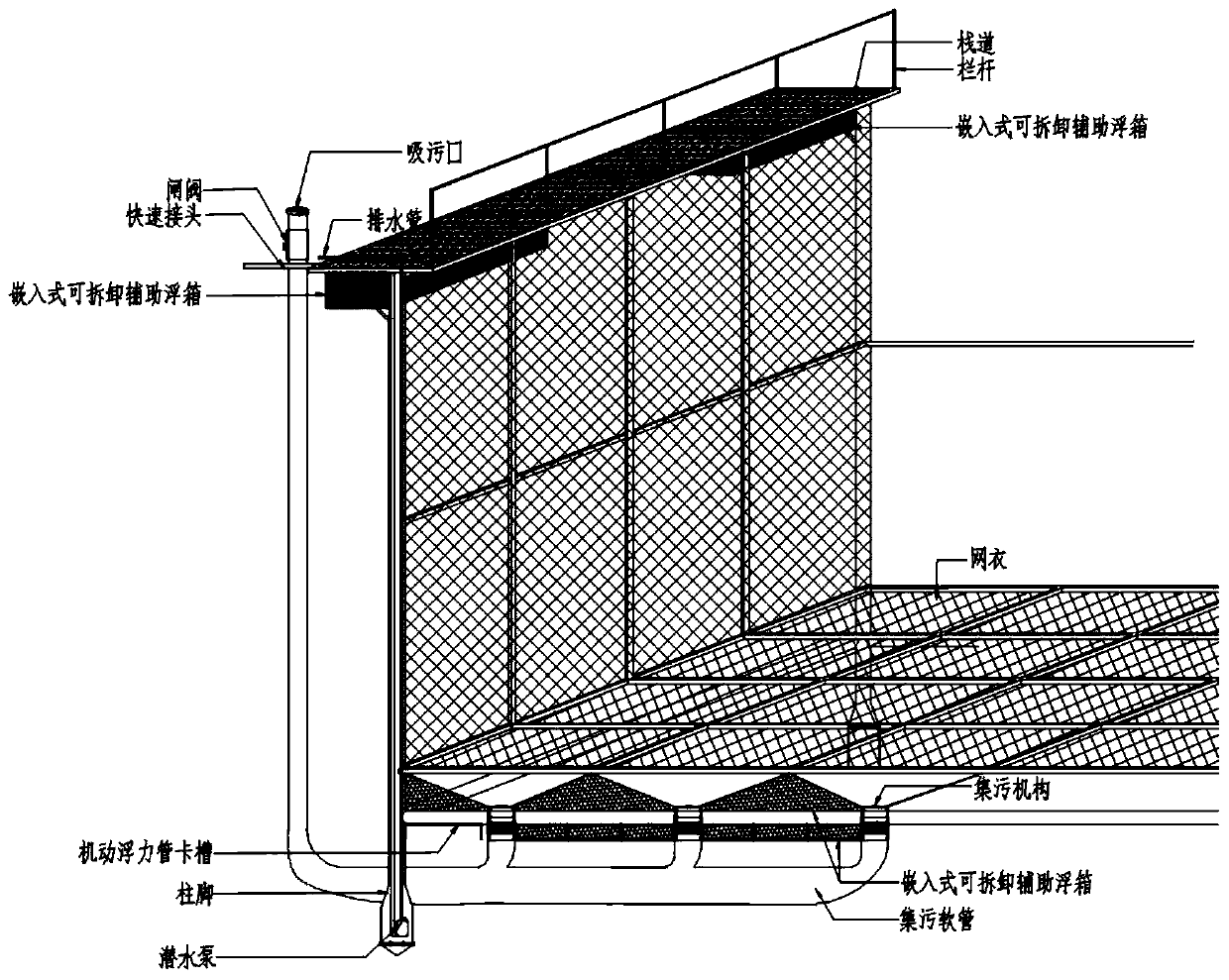 Deep sea submerging and surfacing supporting type intelligent nuisance-free breeding net cage