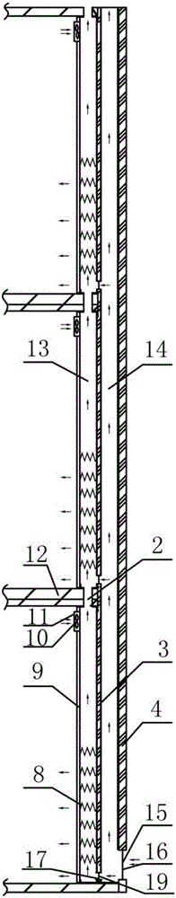 Multi-story building radiation heat exchanging air conditioner wall body