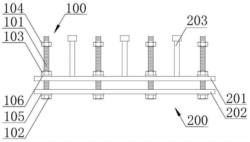 Combined beam connecting structure with welding studs and application thereof