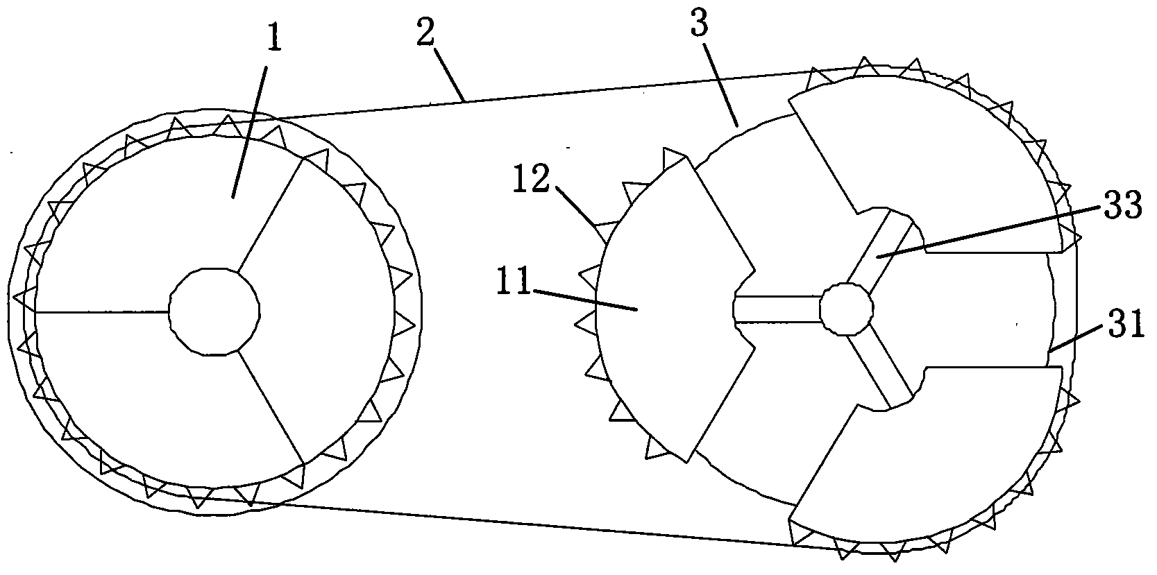 Variable-speed transmission mechanism for relay transmission of variable-diameter gears