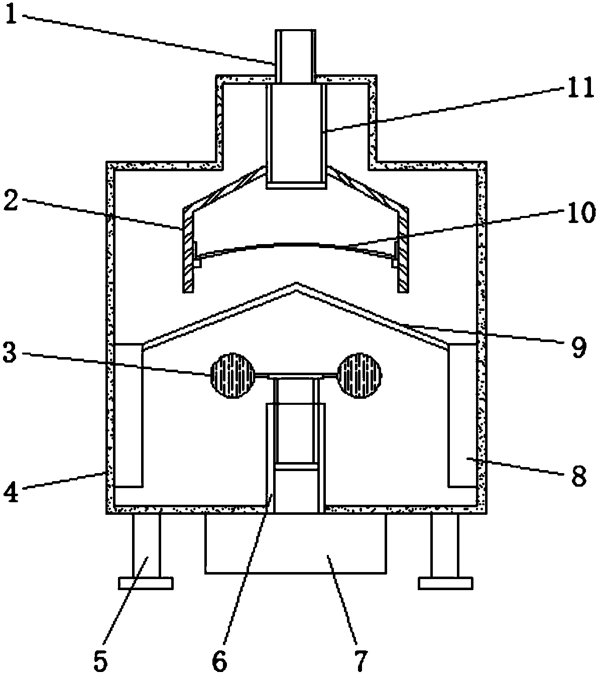 Environment-friendly collection and treatment device of kitchen swill