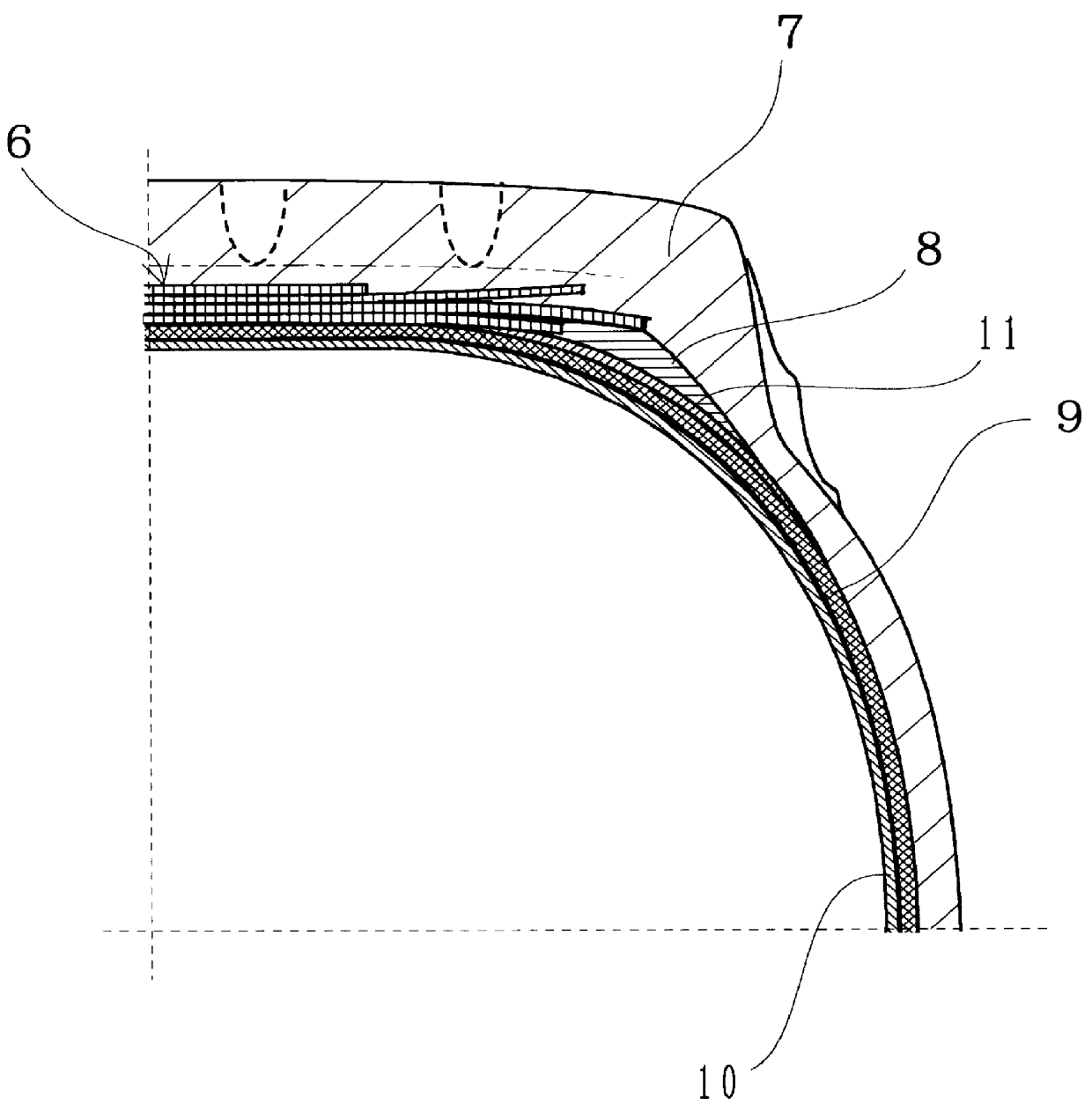 Pneumatic radial tire with specified under-belt pad rubber compound