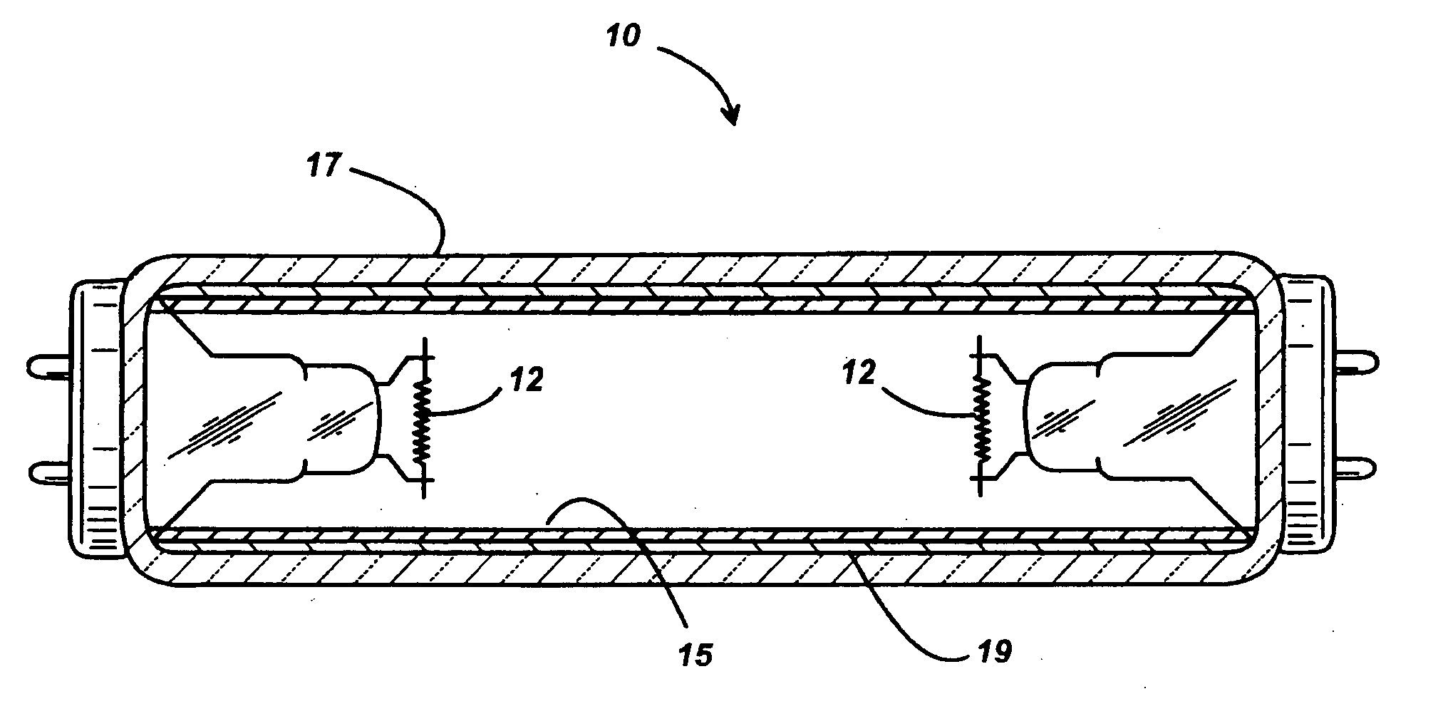 UV-emitting phosphors, phosphor blend and lamp containing same