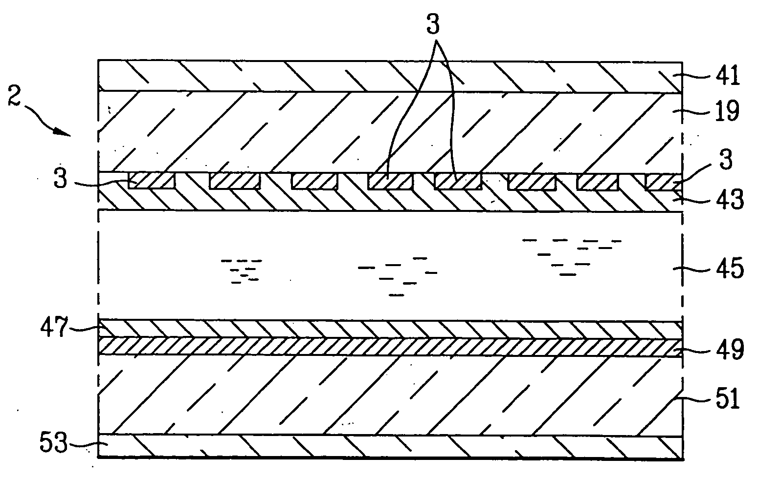 High aperture LCD with insulating color filters overlapping bus lines on active substrate