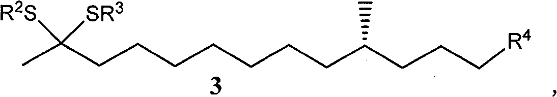 Compound of thioketal, synthetic method, and application in synthesizing pheromone of southern Diabrotica in optical purity