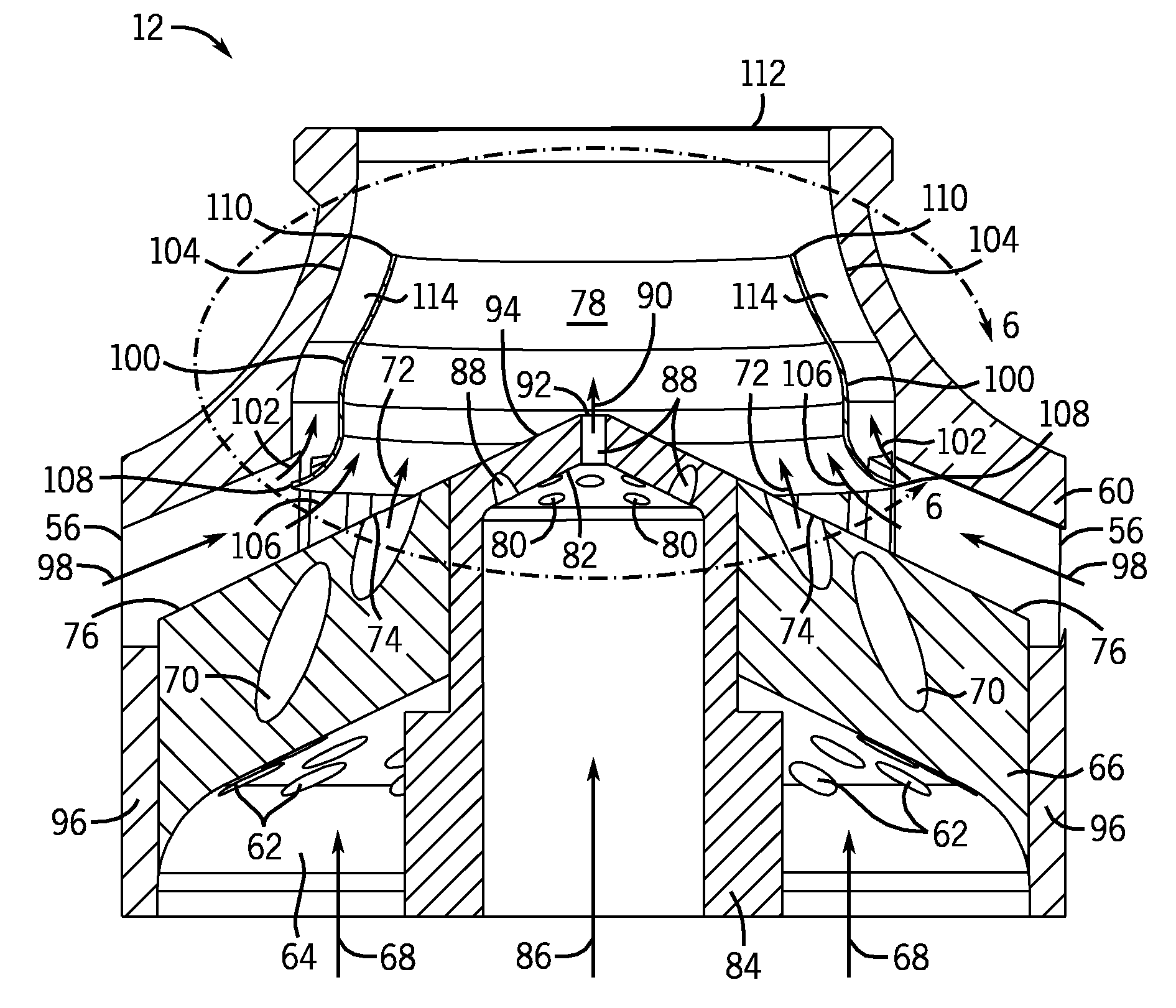 Method and apparatus for air and fuel injection in a turbine