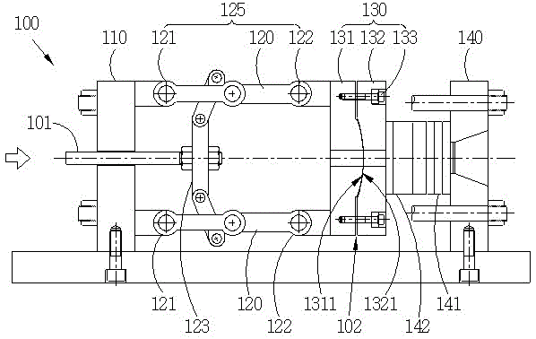 Automatic parallel movable template assembly, automatic parallel static template assembly, and emission device thereof