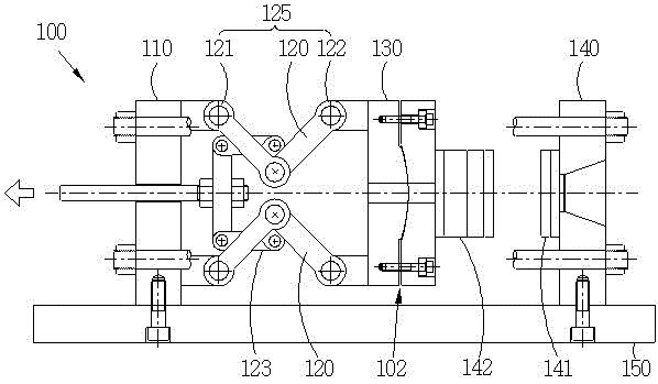 Automatic parallel movable template assembly, automatic parallel static template assembly, and emission device thereof