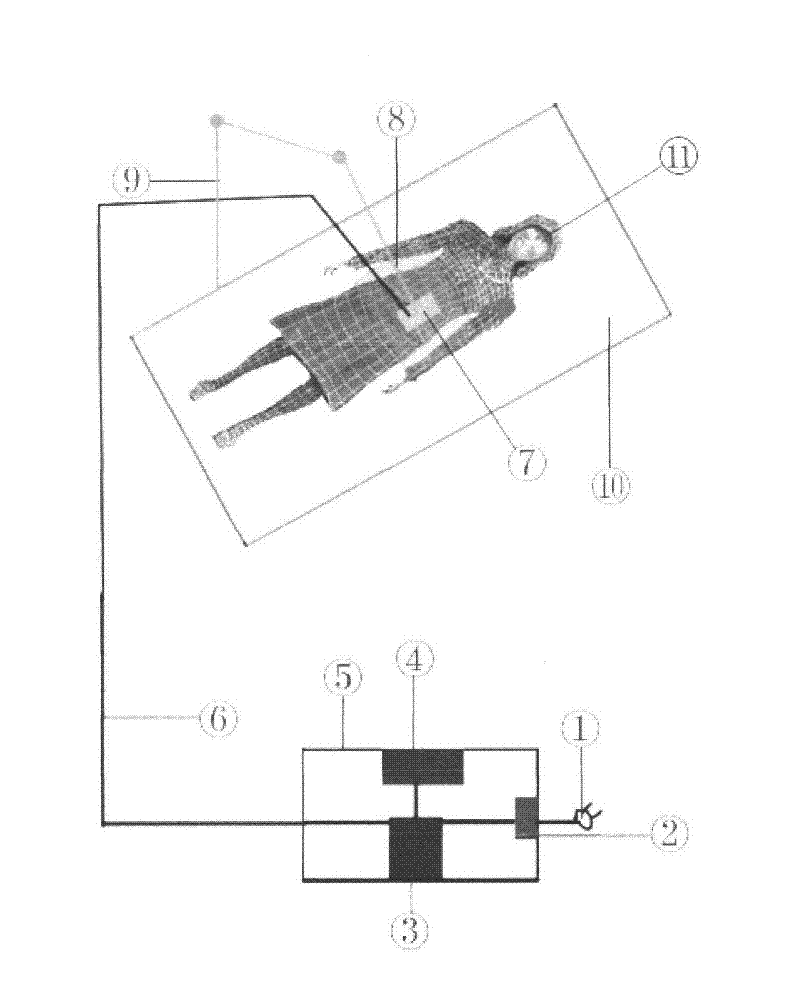 Method and device for treating enteroptosis and gastroptosis with ultrasonic wave and enteroptosis gastroptosis drug