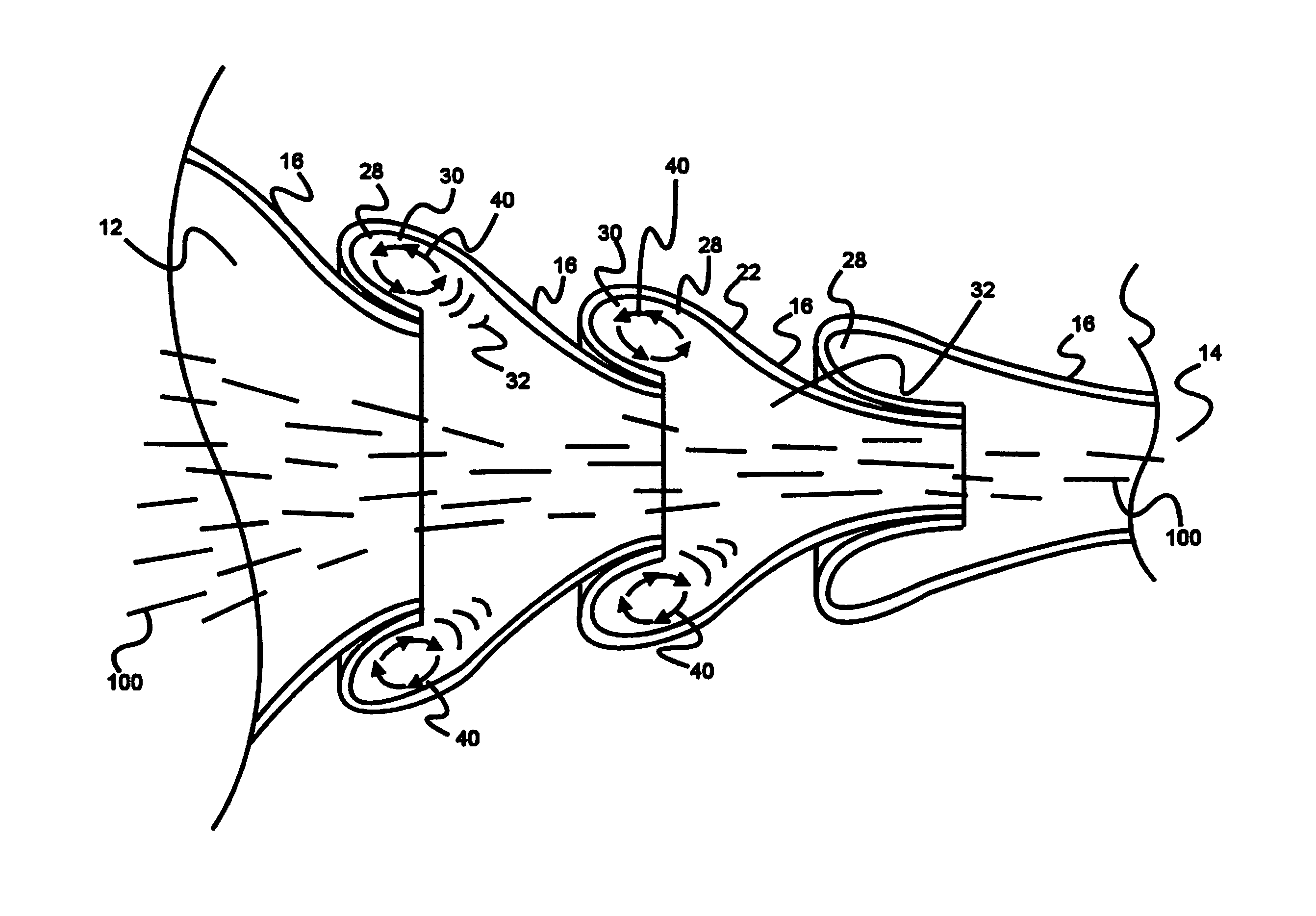 Channeling gas flow tube