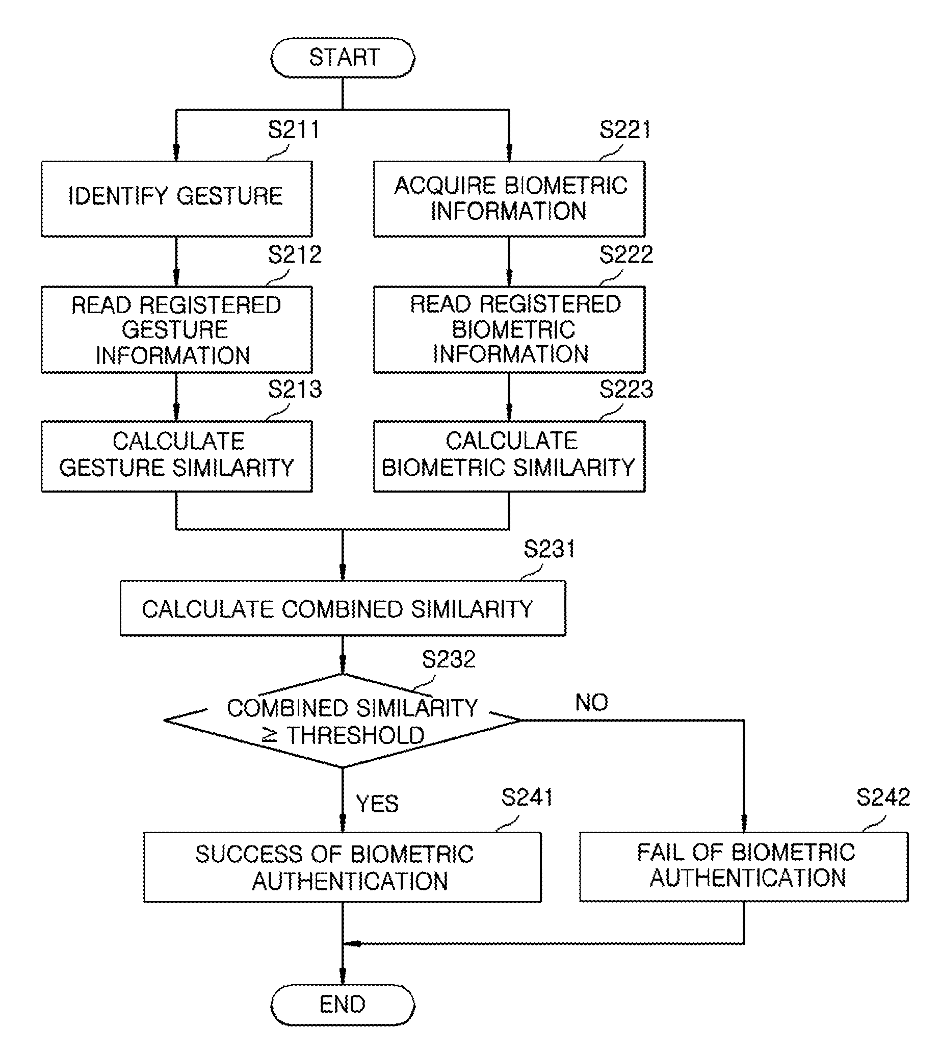 Biometric authentication using gesture