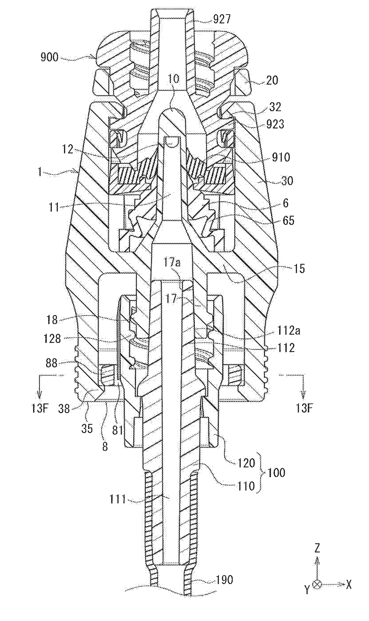 Lever lock-type male connector and male connector assembly