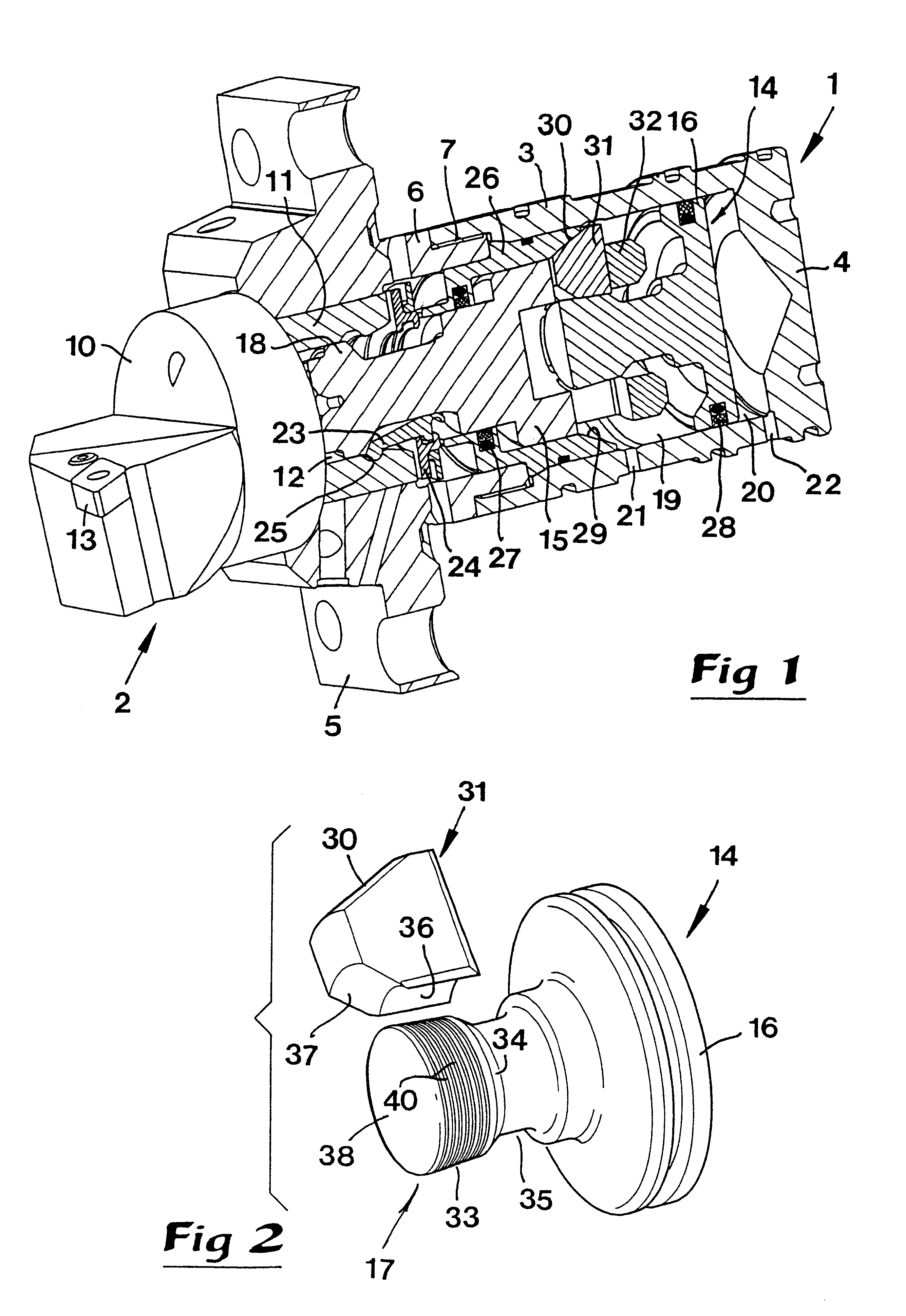 Holder including a hydraulic piston for the detachable assembly of cutting tools