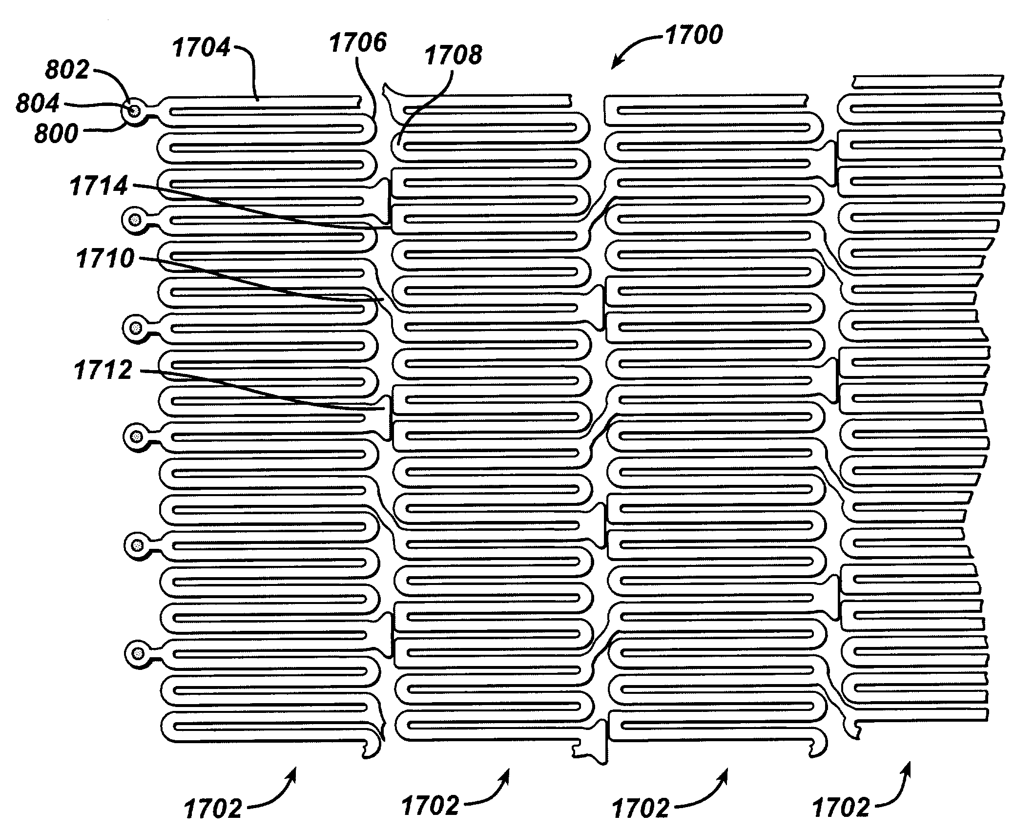 Anvil bridge stent design