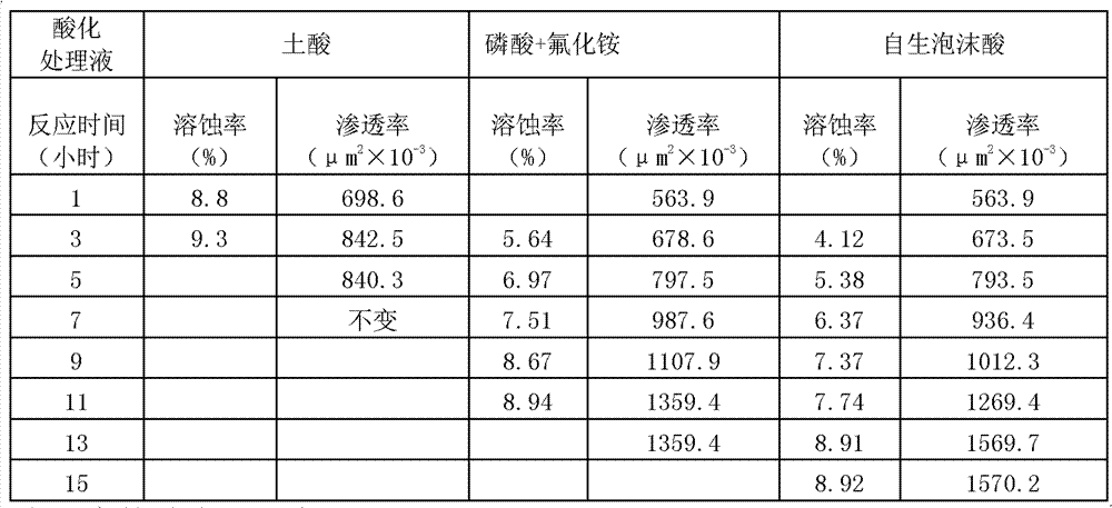 Method for deep treatment of oil layer through self-generation foam acidification