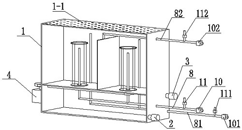 A single-row double-spray cleaning device for high-temperature resistant filter bags