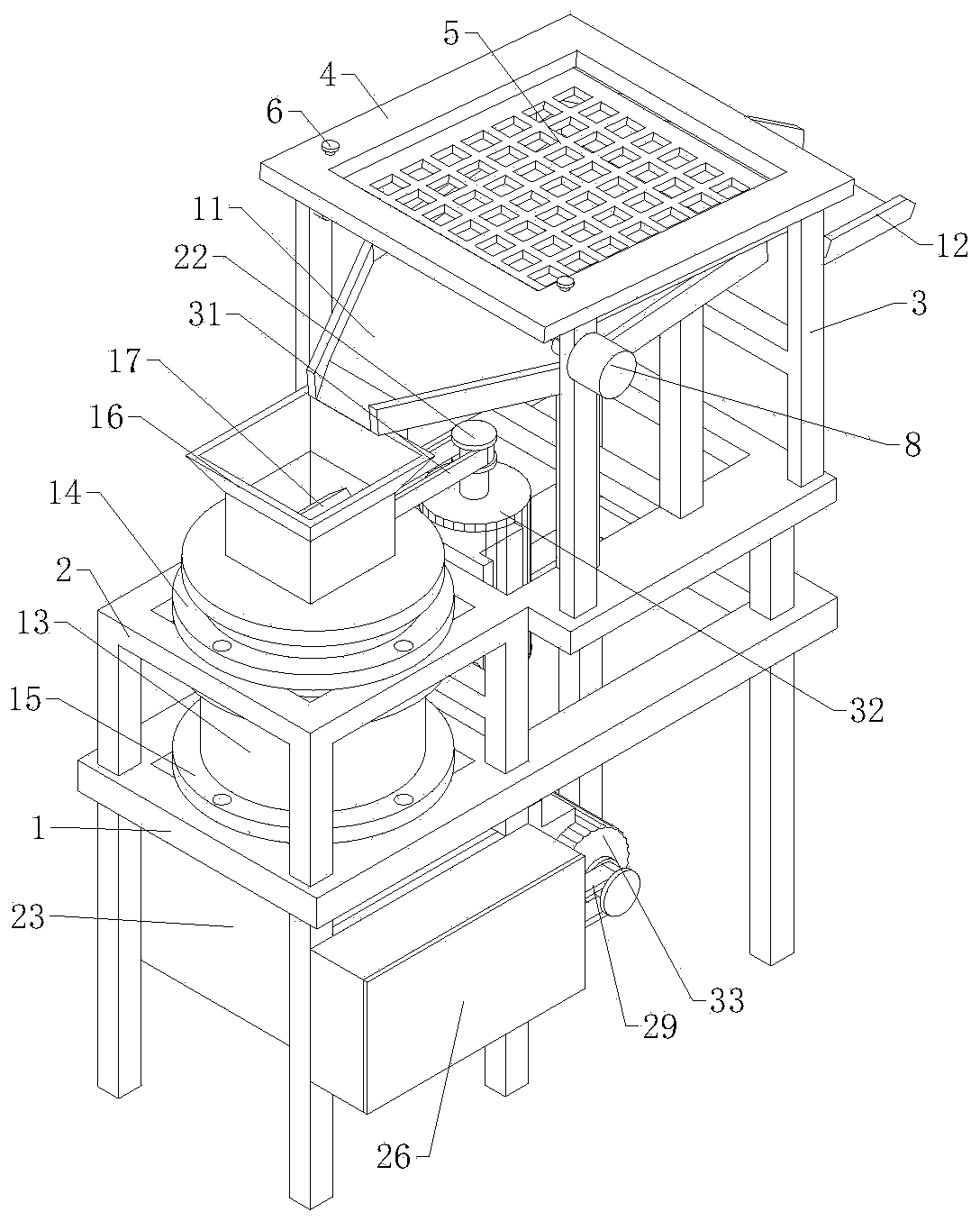 Traditional chinese medicine screening and crushing device