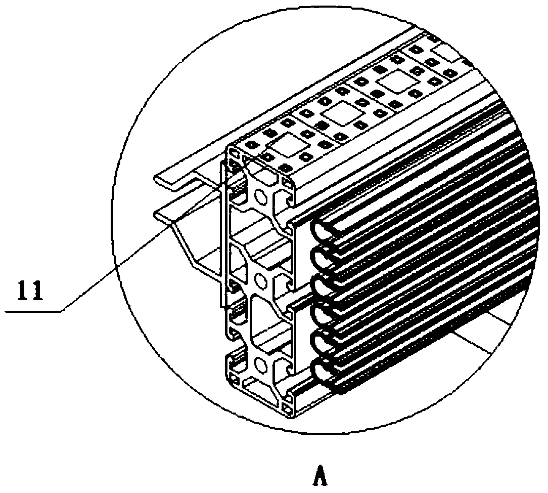 Continuous electricity drawing communicating rail for conveying assembly