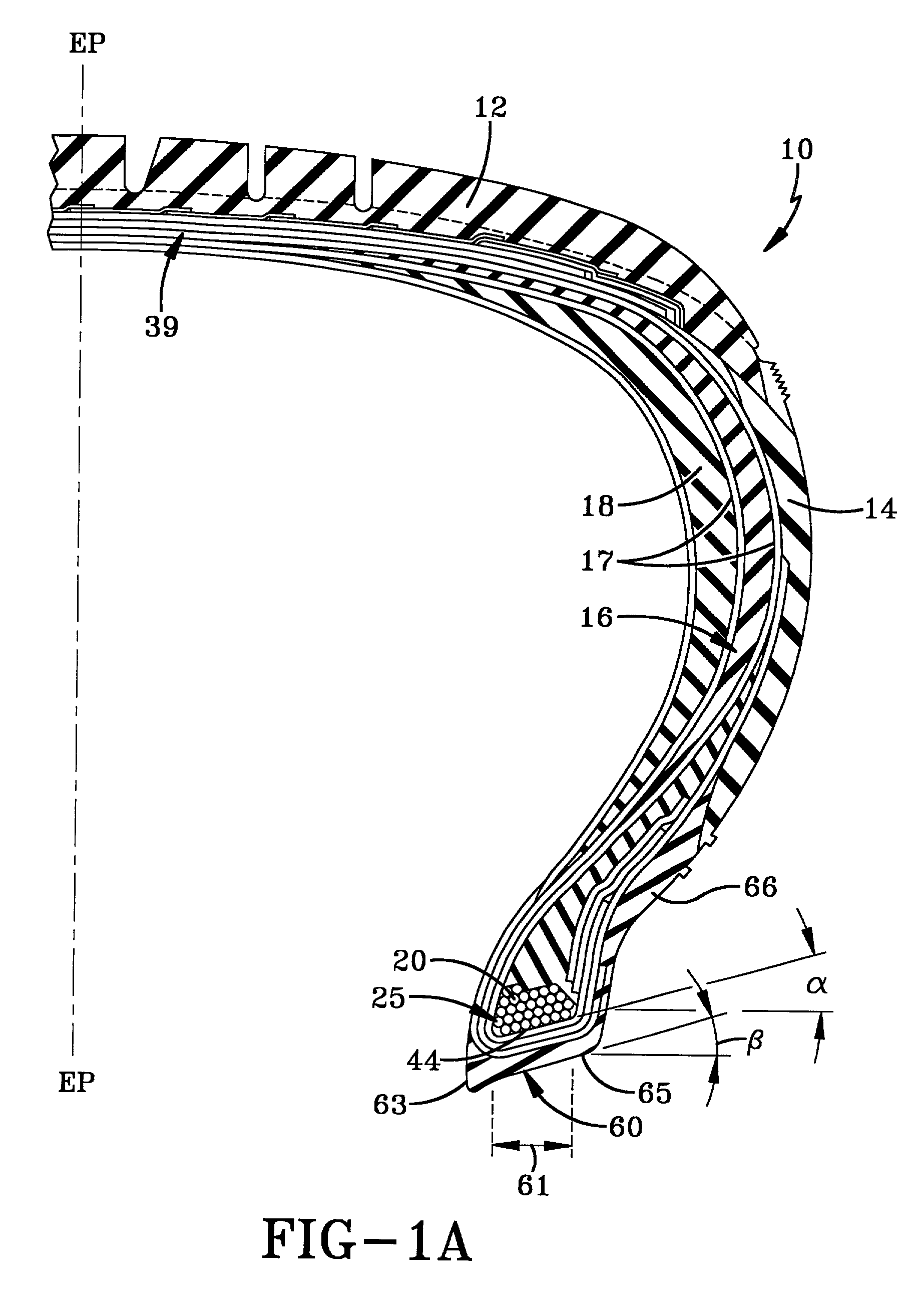 Pneumatic tire having specified bead structure