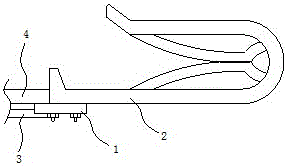 Hitching device for ice melting cable