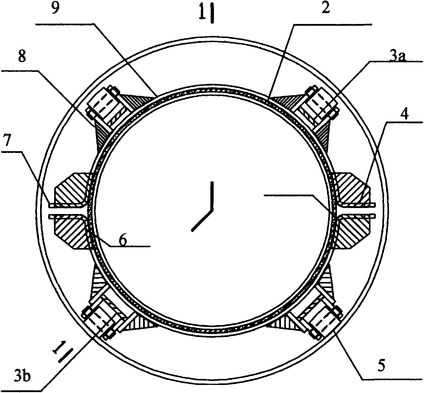 Steel-sleeve steel steam insulation pipe and rolling supporting mechanism thereof