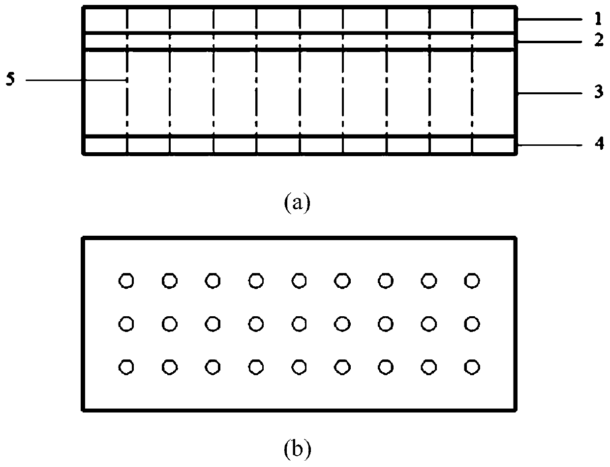 Resin column reinforced broadband wave-absorbing/bearing composite material and preparation method thereof