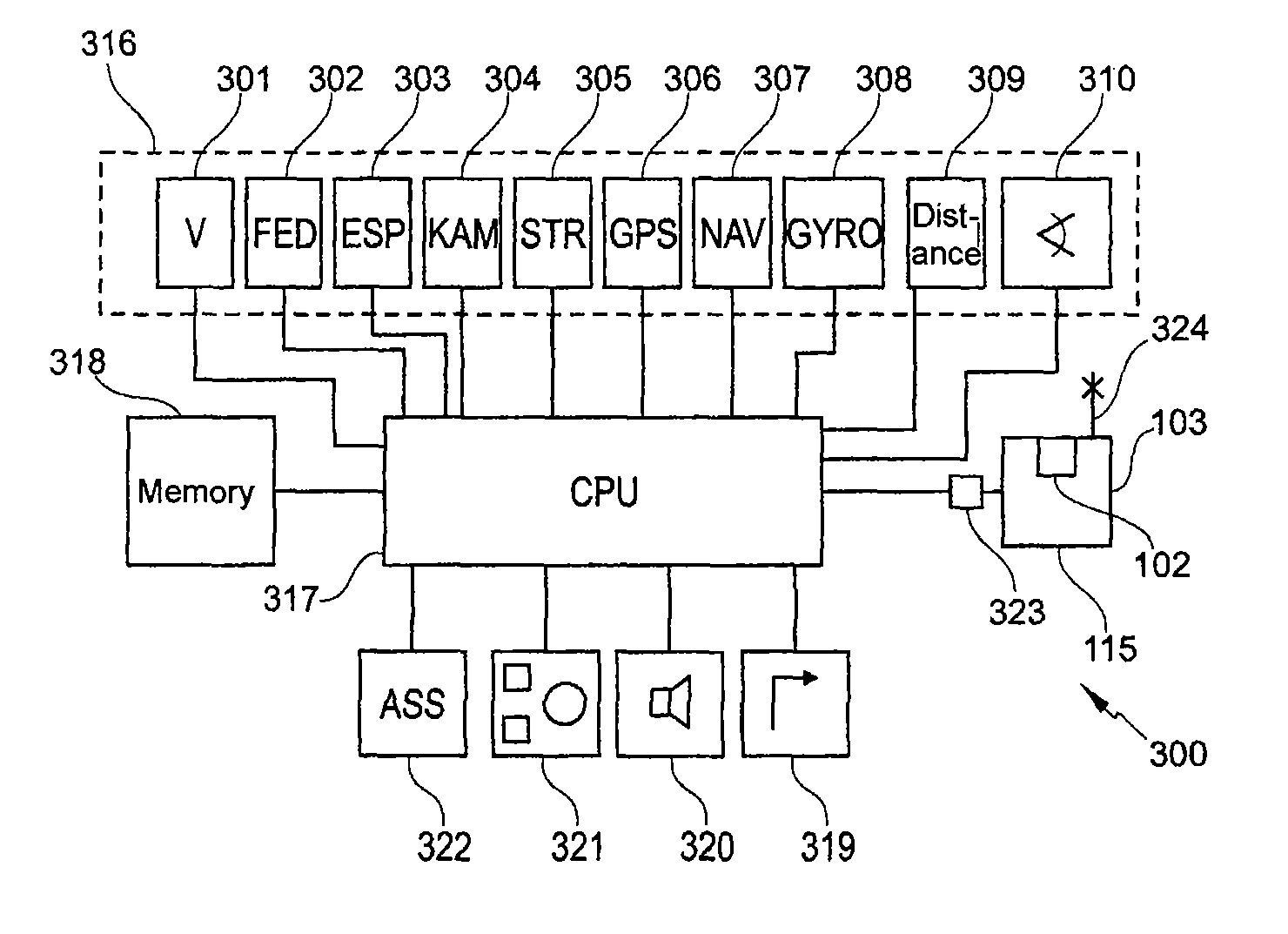 Emergency calling device for a vehicle