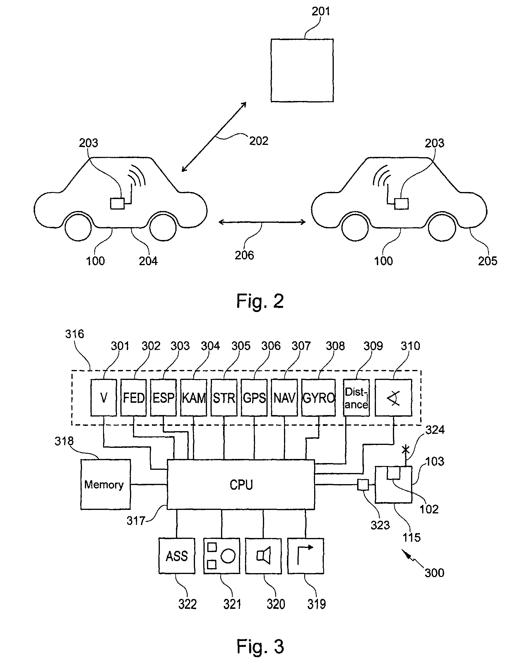 Emergency calling device for a vehicle