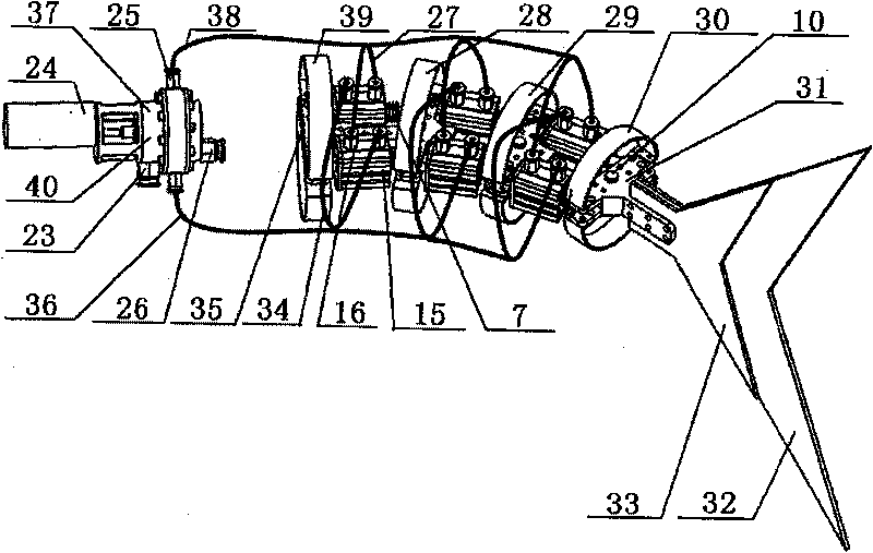 Hydraulic drive body-tail fin mode bionic underwater thruster