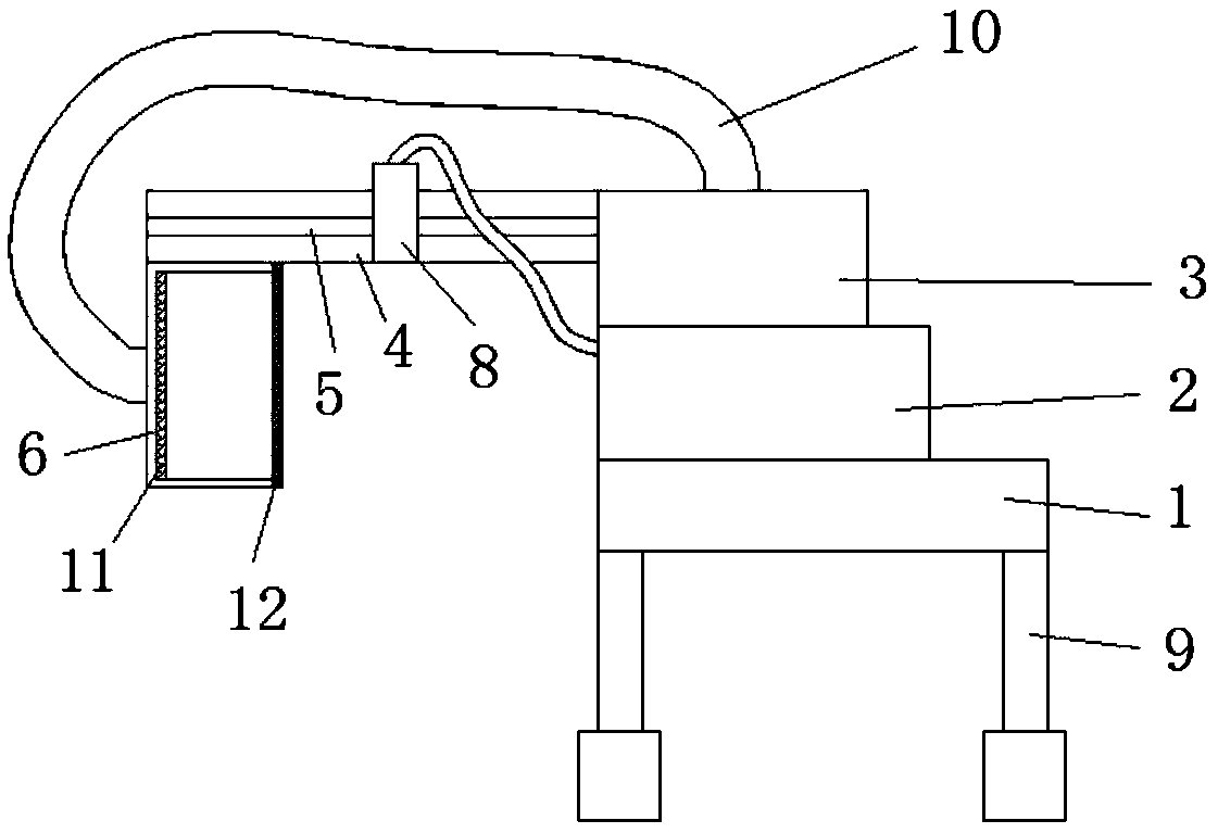 Electronic product production code spraying device with dust removal function