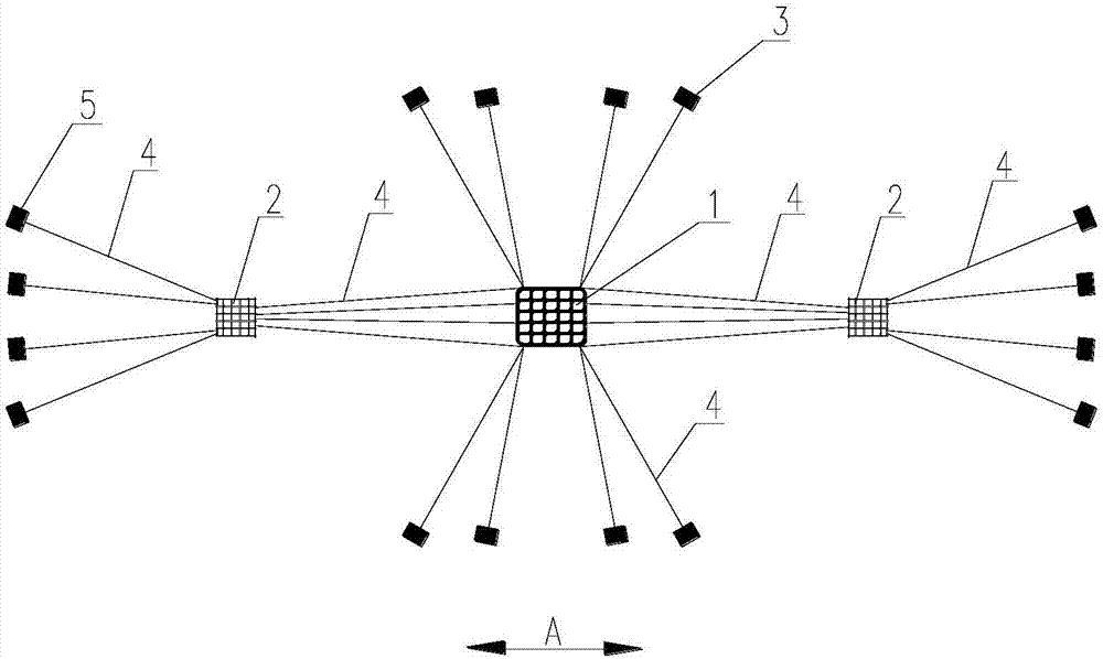 Combined anchorage pier positioning system and method of water open caisson