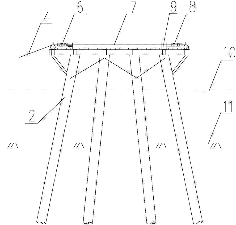 Combined anchorage pier positioning system and method of water open caisson