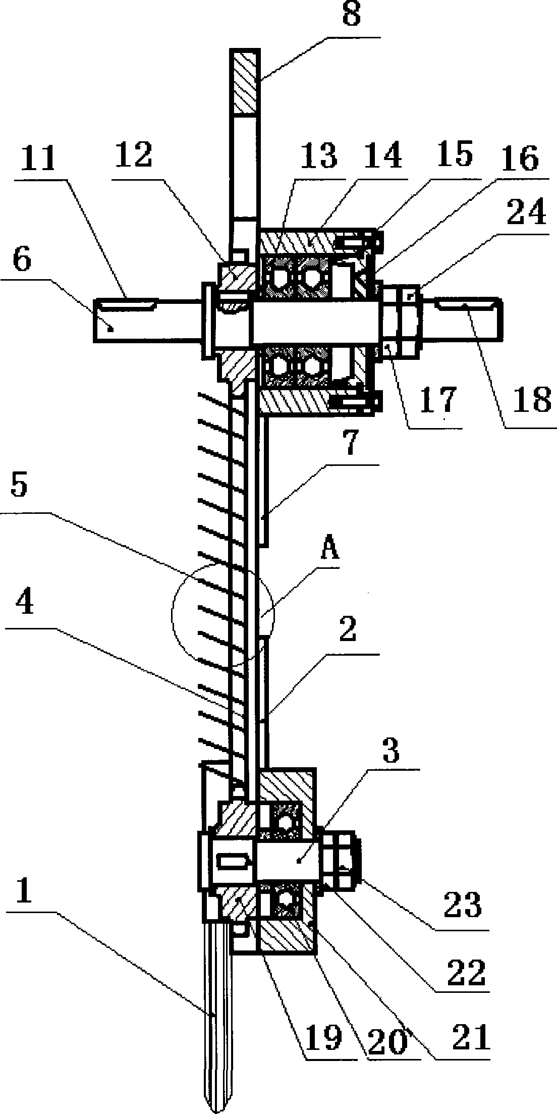 Initiative reciprocating type zero-tillage anti-blocking unit body