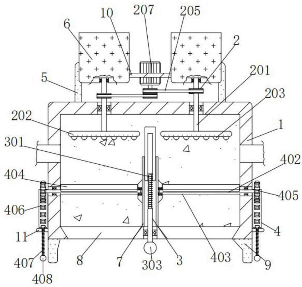 Industrial flue gas desulfurization and dust removal device and implementation method thereof