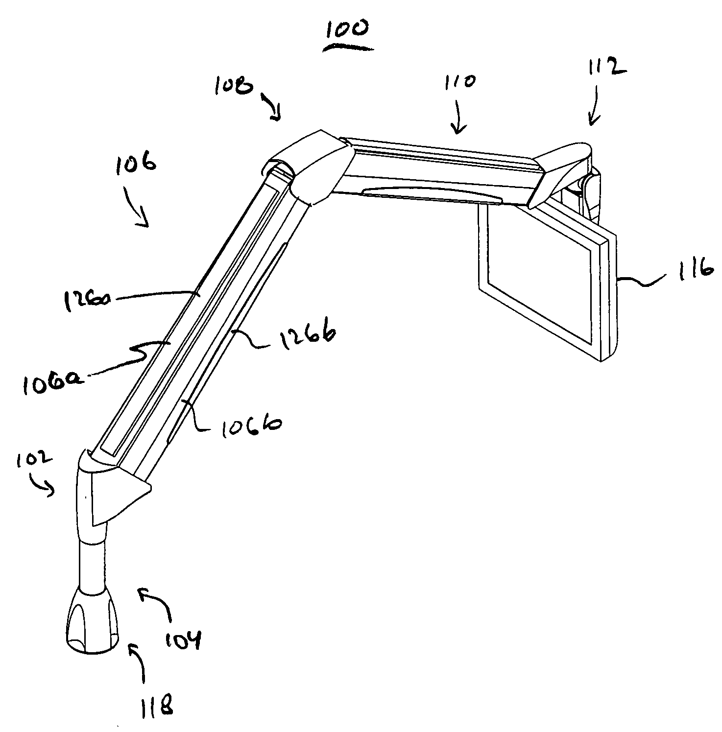 Extension arm with moving clevis