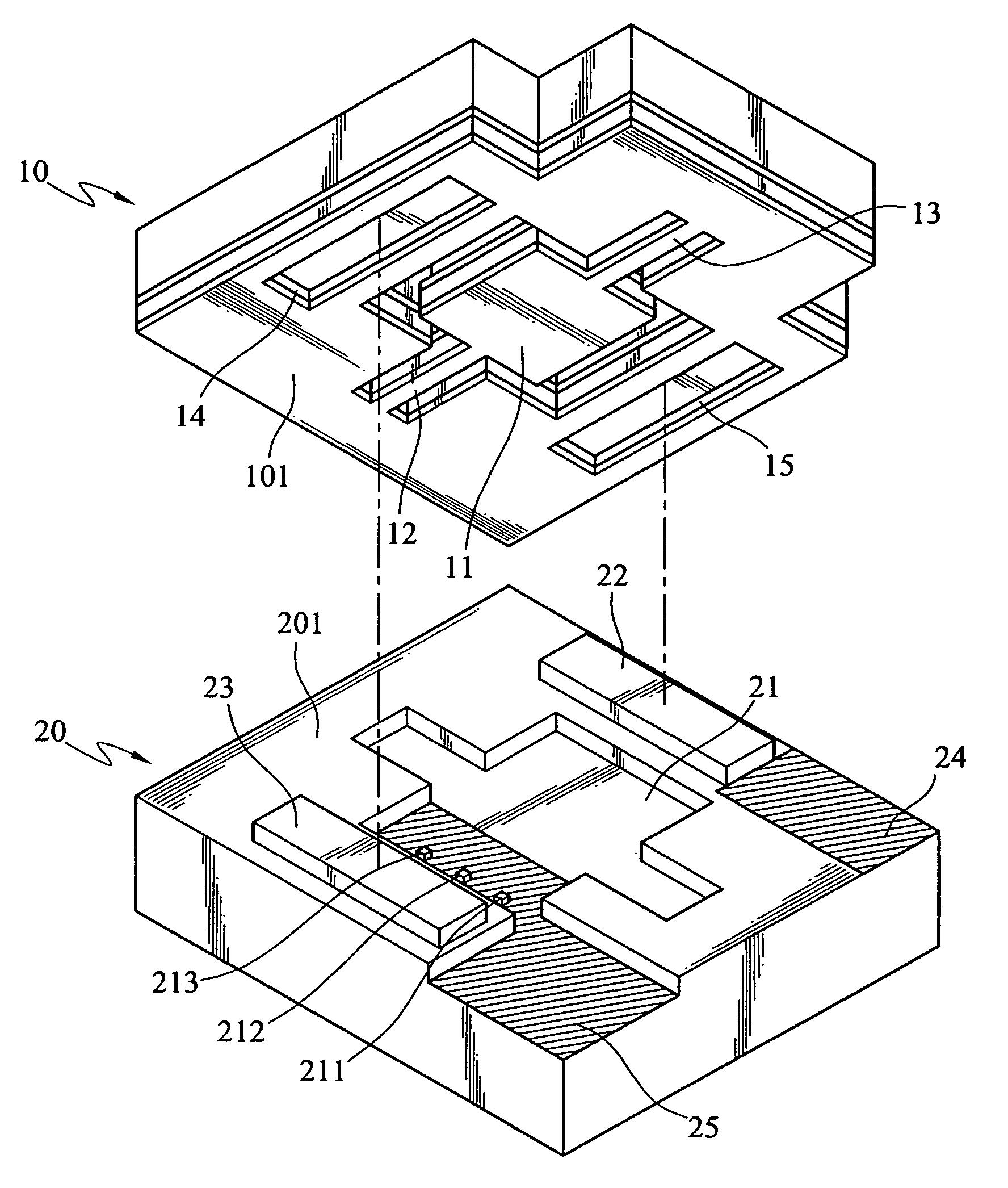 Electrostatic movable micro mirror chip